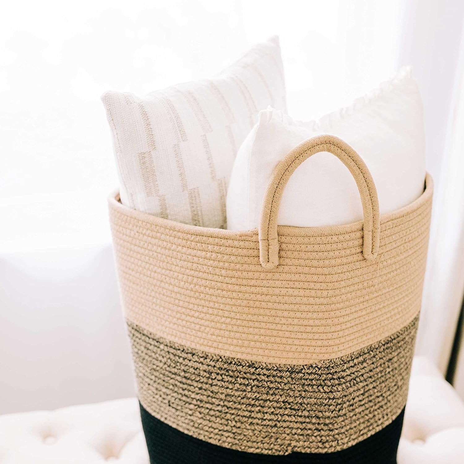 OrganiHaus Brown Woven Storage Basket 15x18