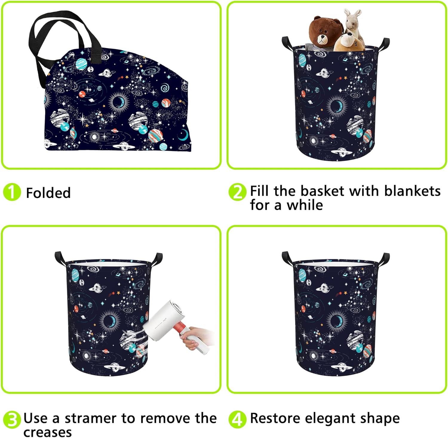 Naqiuli Foldable Laundry Hamper with Handles