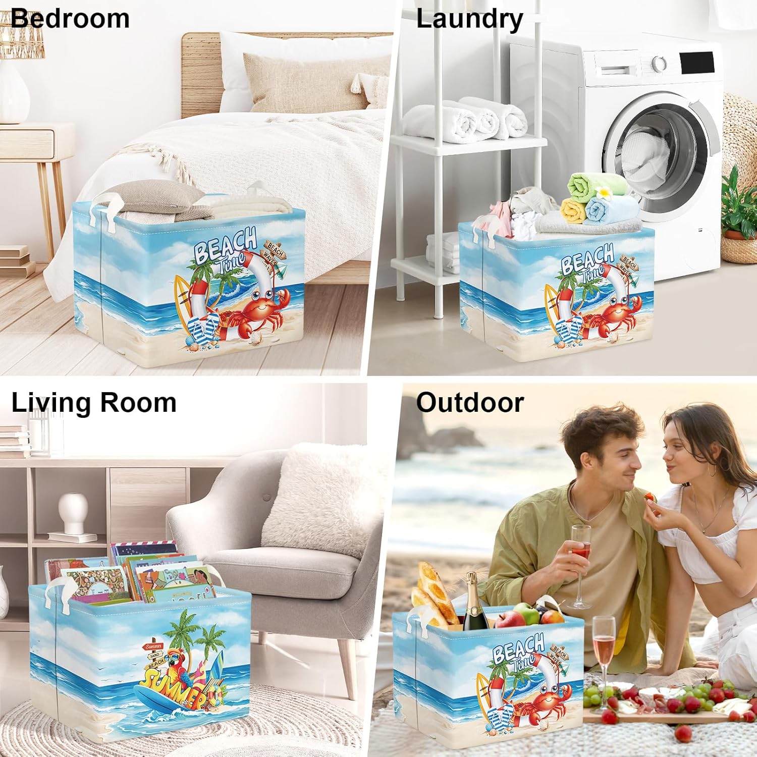 Clastyle Beach Animal Laundry Hamper for Kids