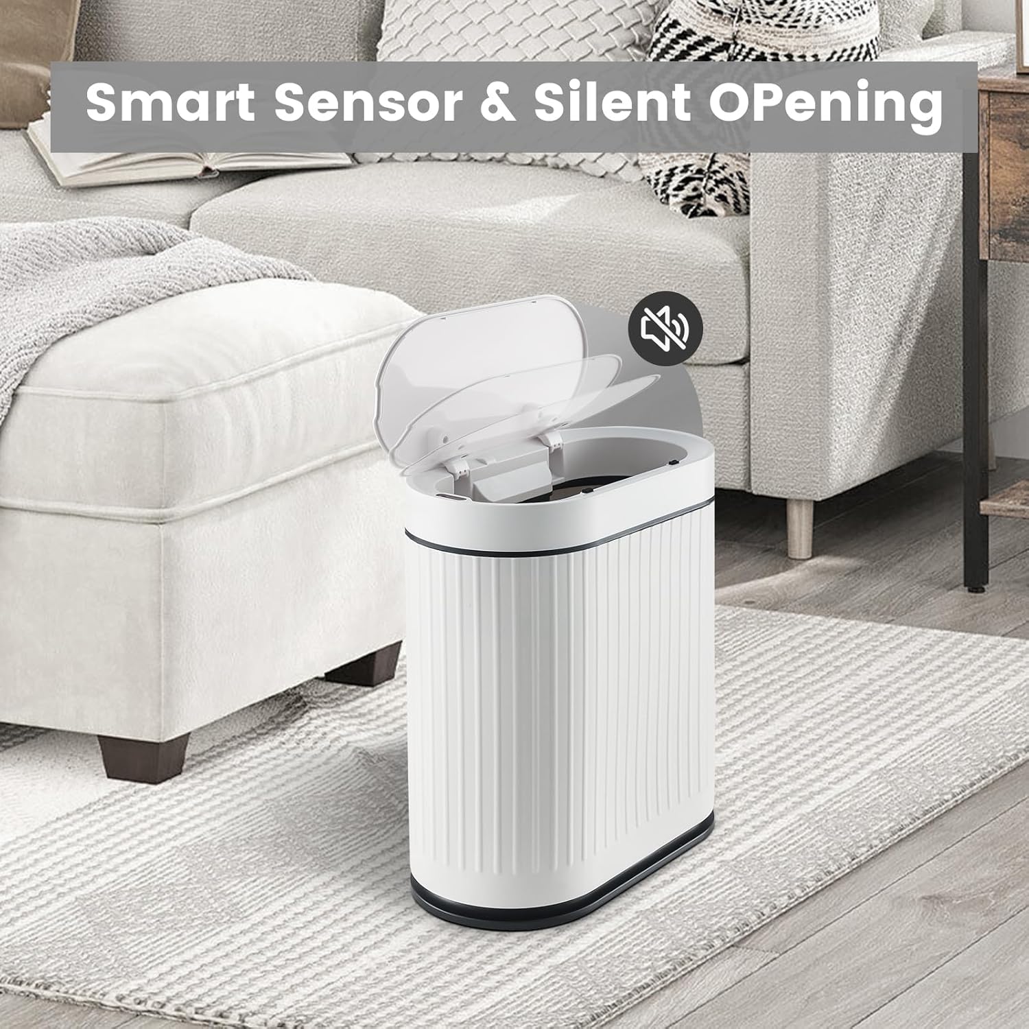 ELPHECO 2 Gallon Smart Motion Sensor Trash Can