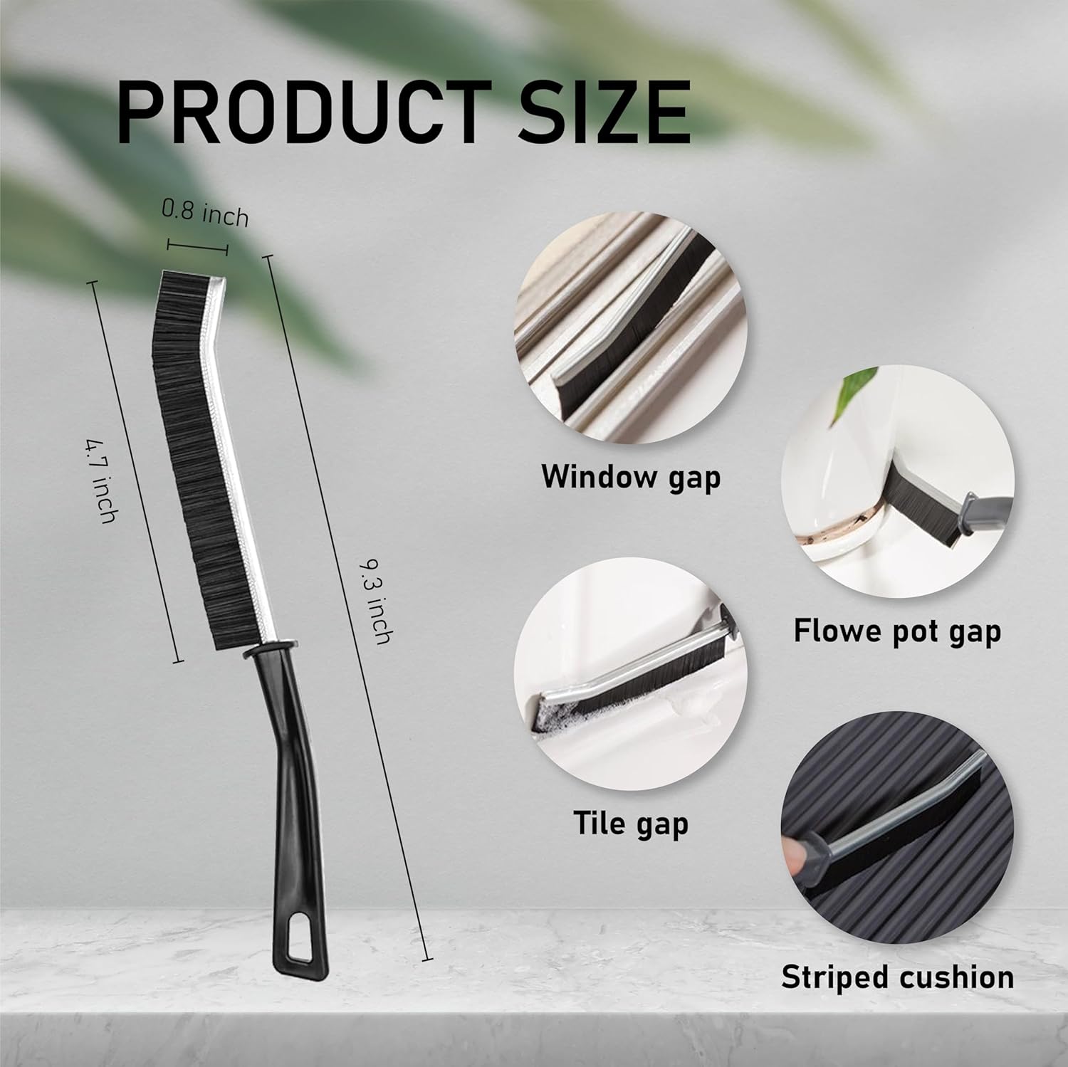 ZUZO 2 Pcs Hard Bristle Crevice Brush Set