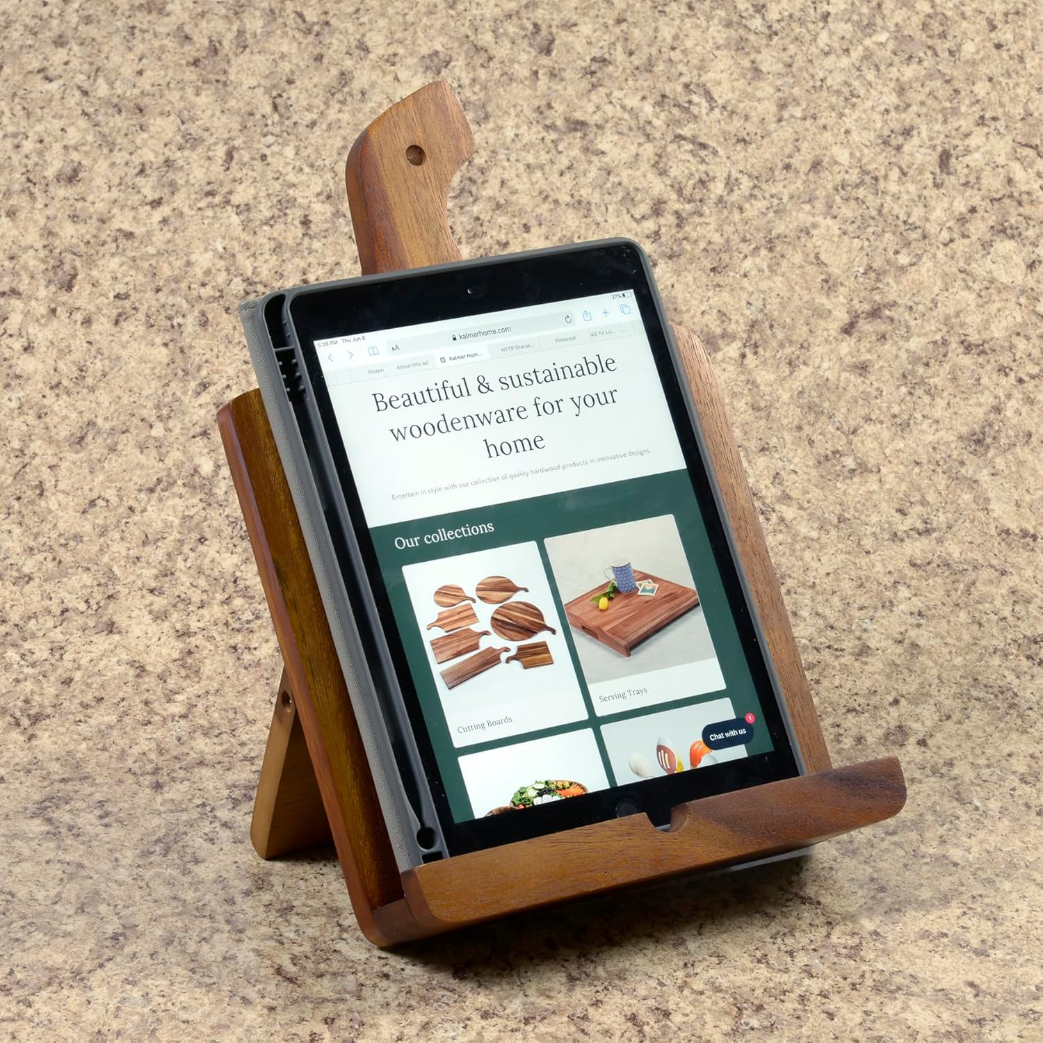 Acacia Wood Cookbook Tablet Holder