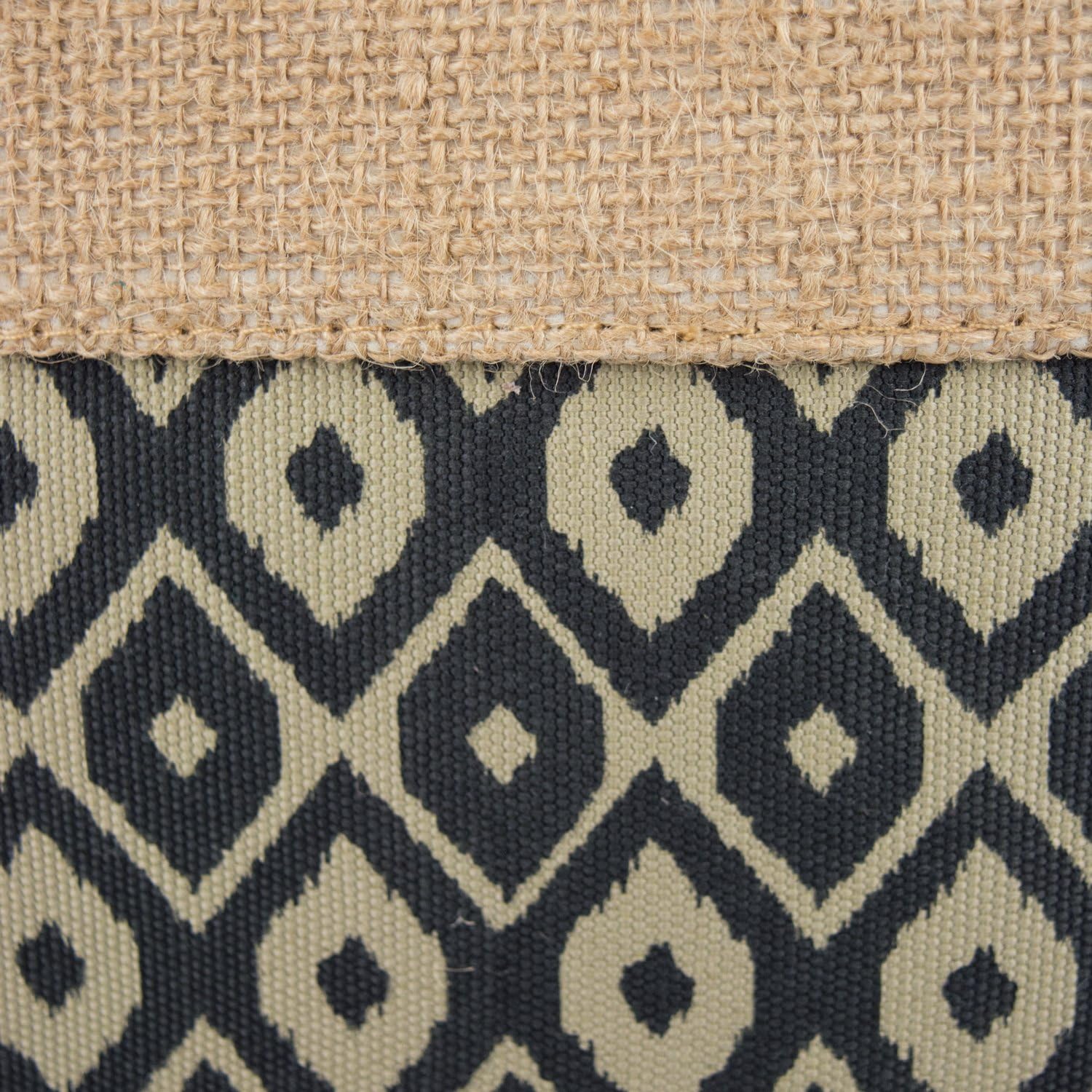 DII Collapsible Black Burlap Ikat Storage Bin