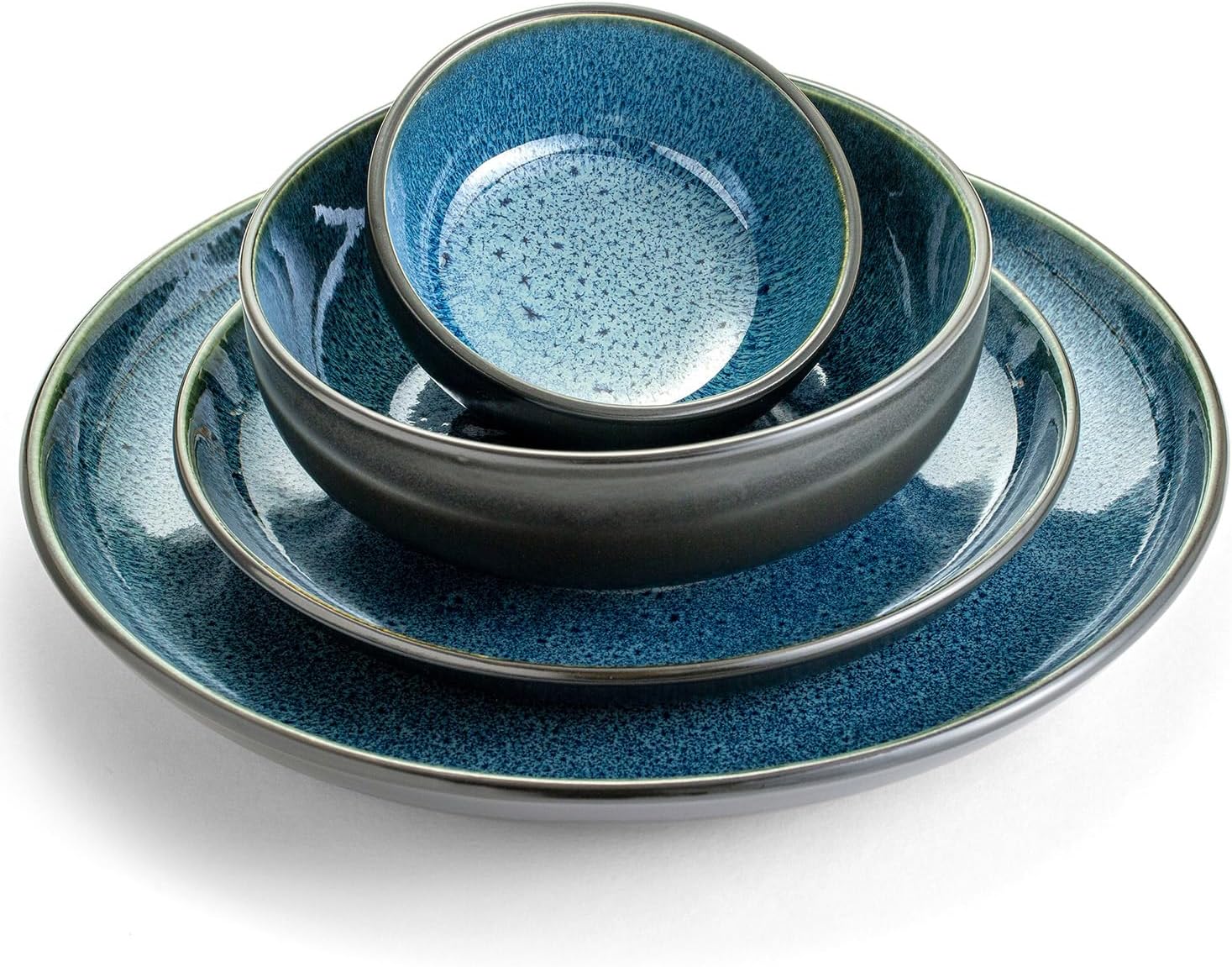 Sango Resona 16-Piece Blue Stoneware Dinnerware Set
