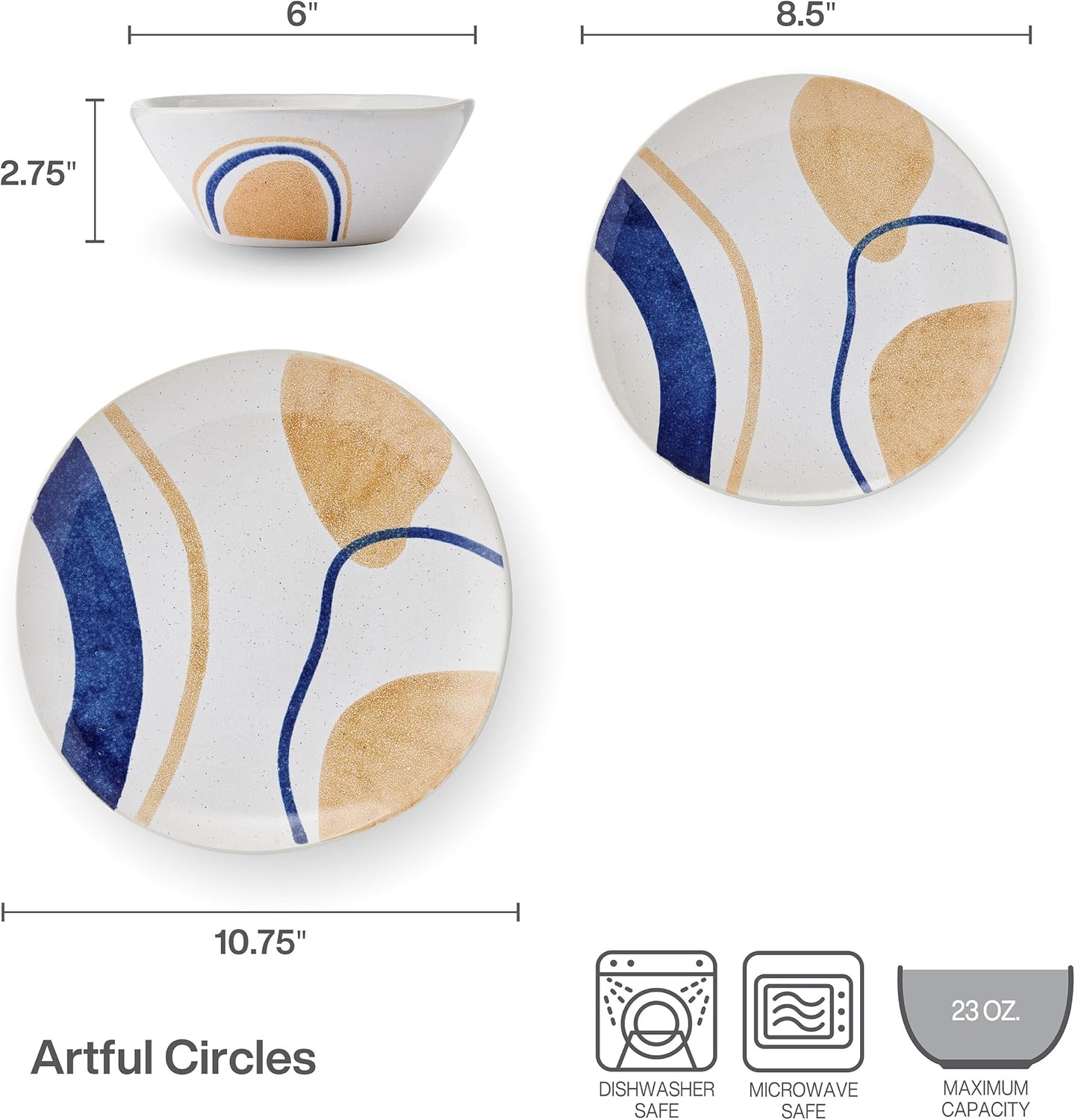 Pfaltzgraff Artful Circles 12-Piece Dinnerware Set