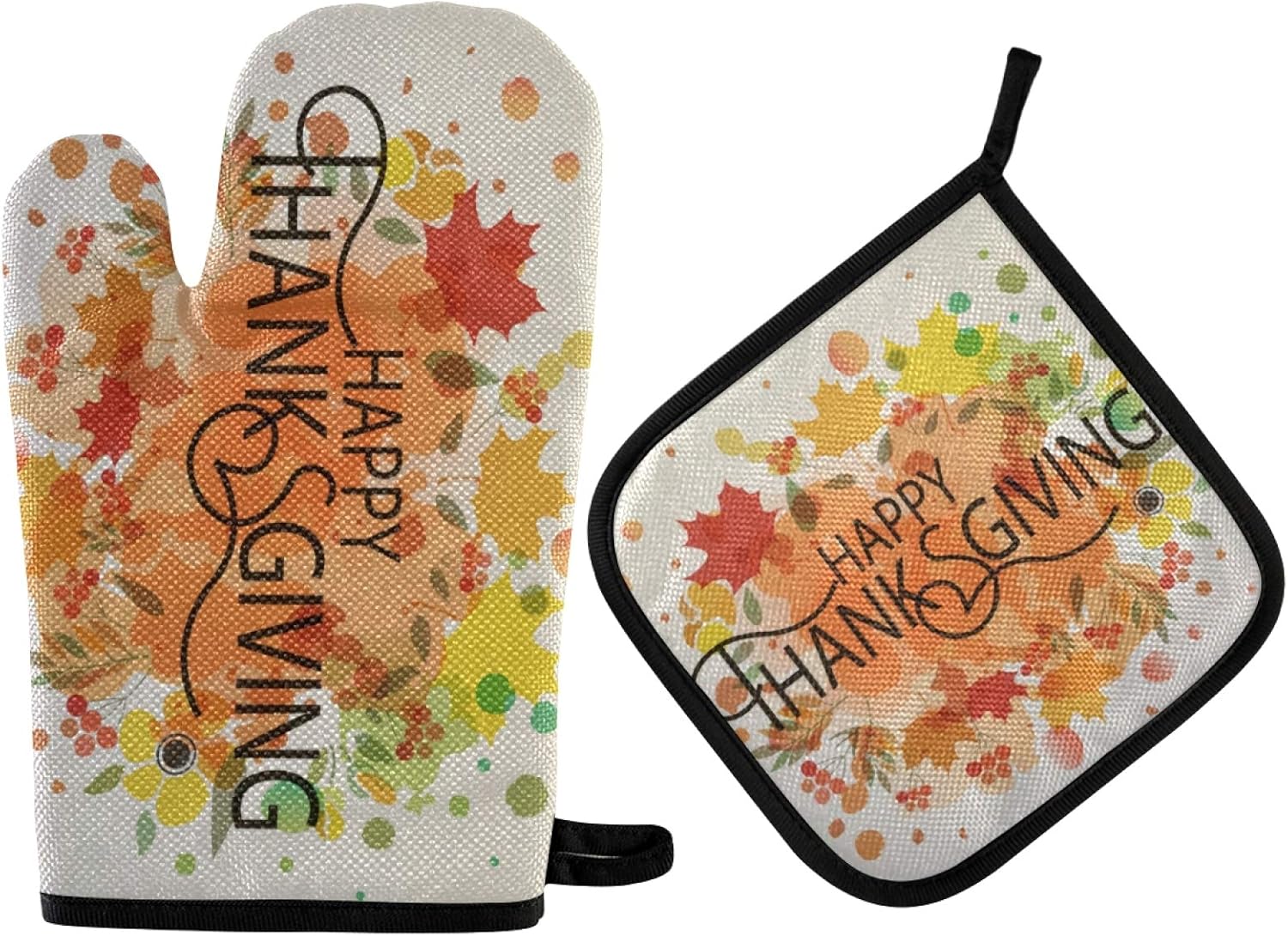 Aflyko Oven Mitt Potholder Set for Thanksgiving