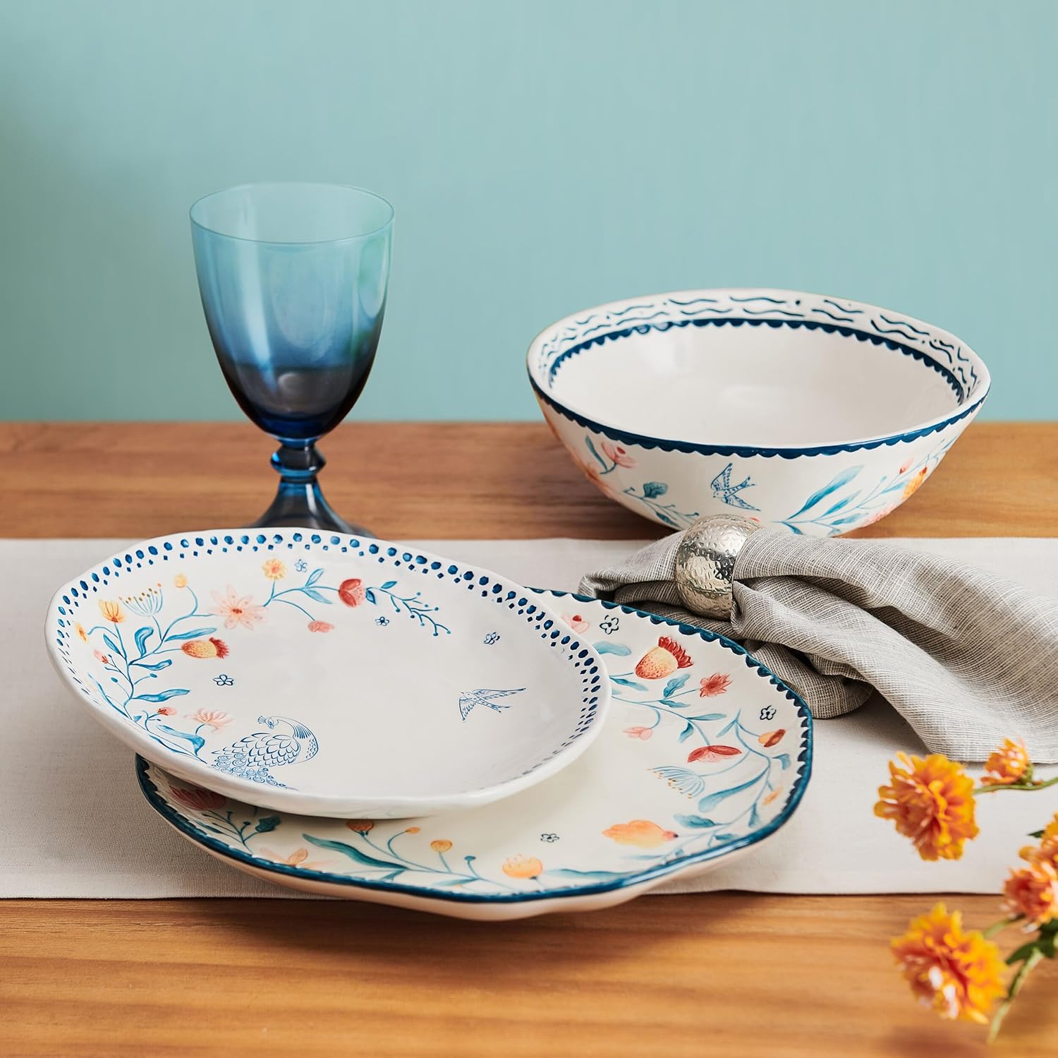 Fitz and Floyd Gracie Floral 12-Piece Dinnerware Set