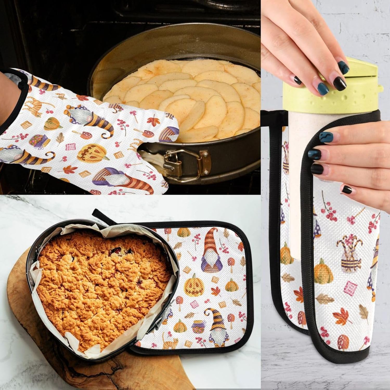 Fygkptb Halloween Gnome Oven Mitts 2 Pc Set
