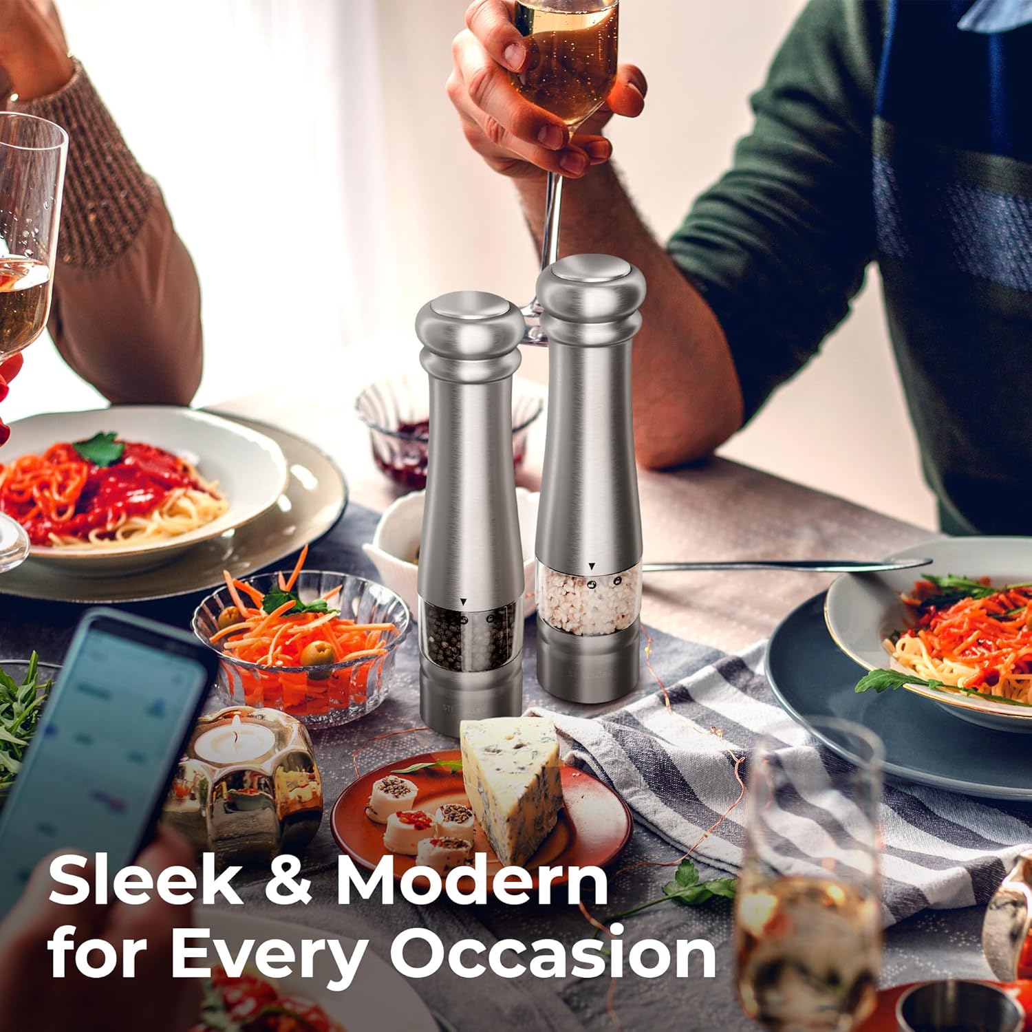 Stellegro Electric Salt Pepper Grinder Set