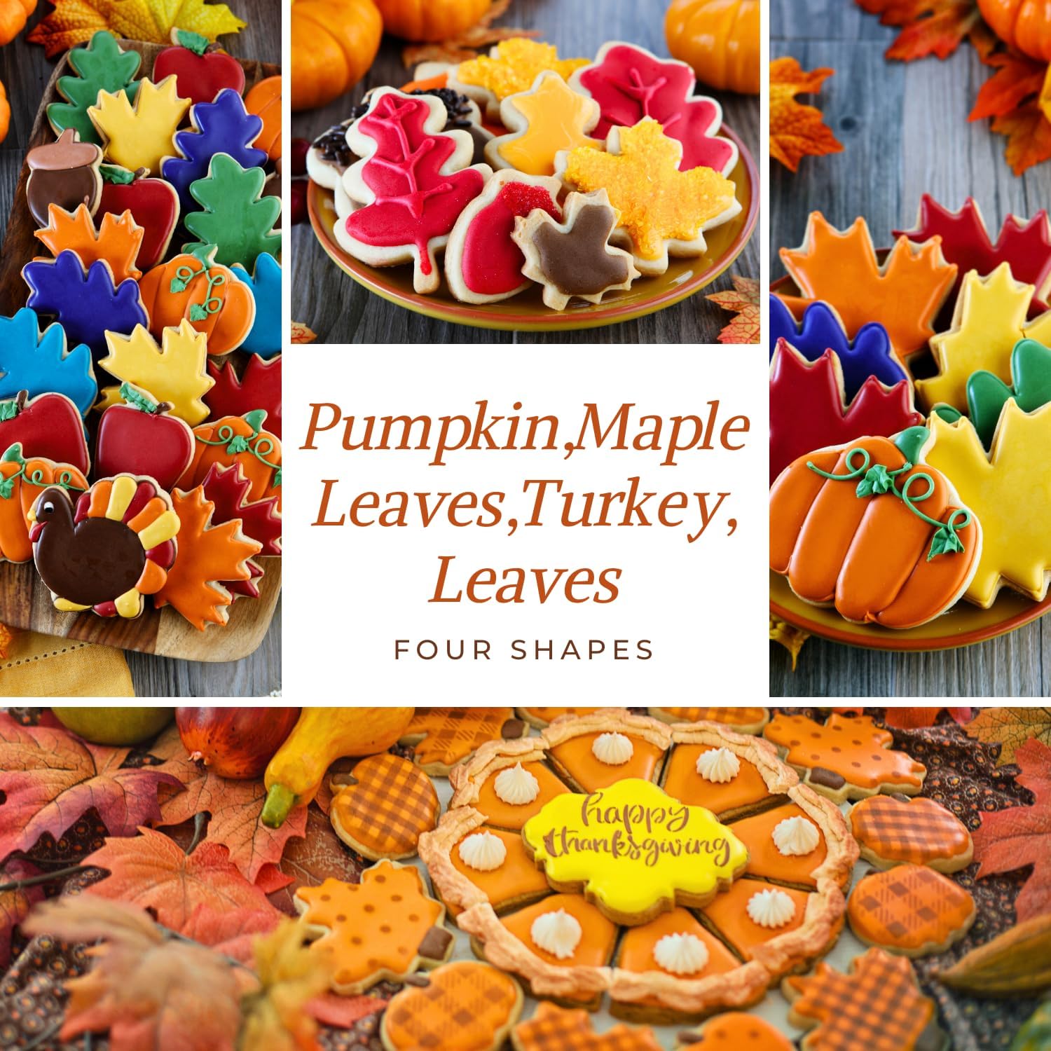KAISHANE Thanksgiving Cookie Cutters Set 4 Pieces