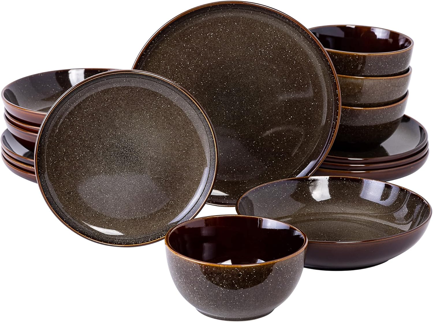 Gibson Elite Edwina Double Bowl Dinnerware Set for 4 16pcs