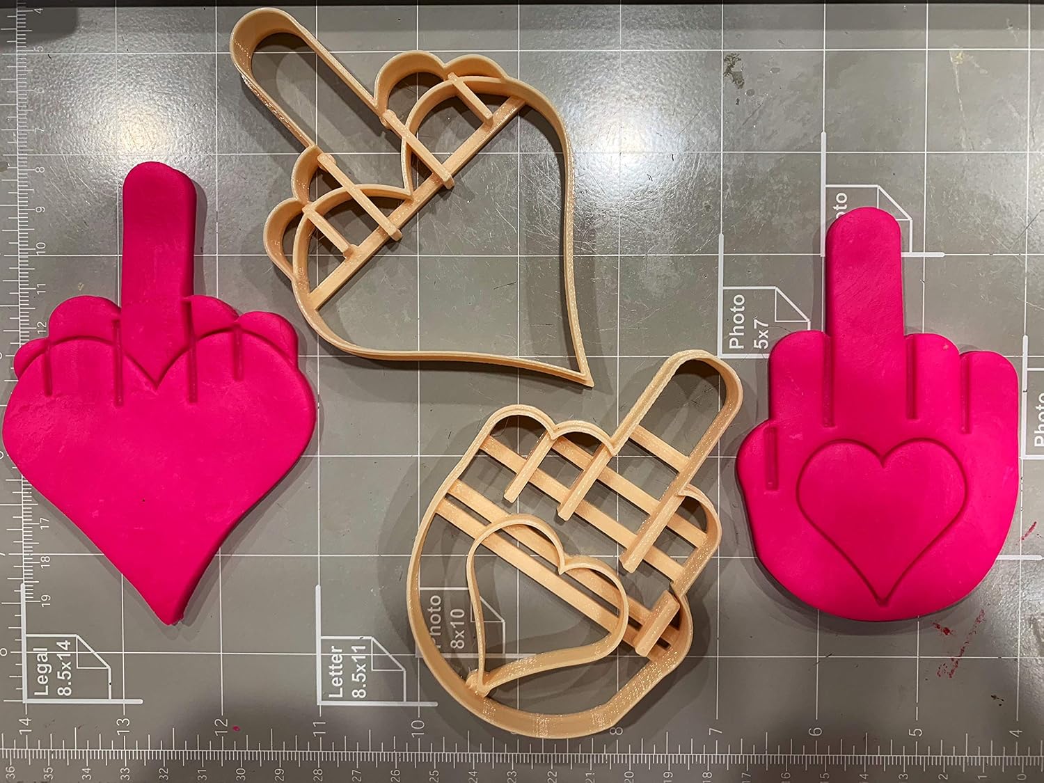 Cookie Cutz Heart Middle Finger Cookie Cutter Set of 2