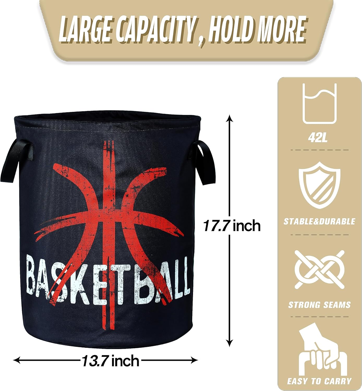 NUTAINLA Foldable Laundry Basket with Handles