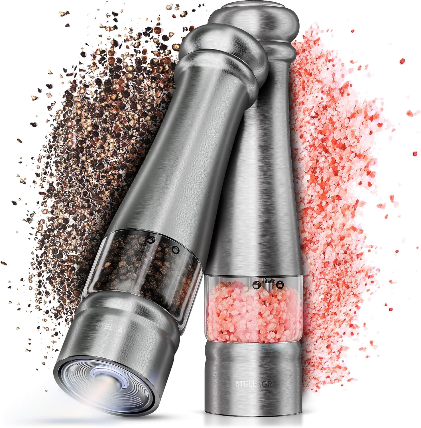 Stellegro Electric Salt Pepper Grinder Set