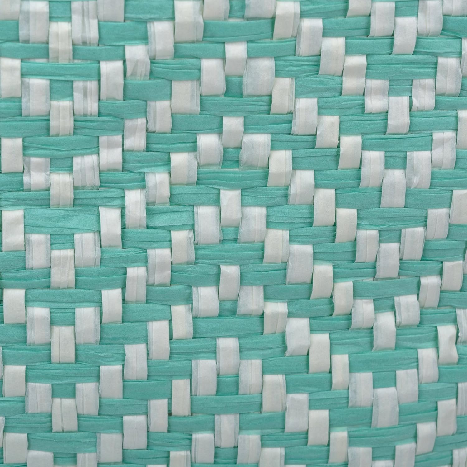 DII Chevron Woven Paper Storage Bin Medium Round Aqua