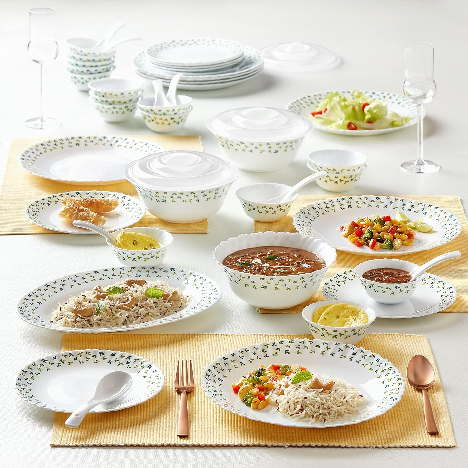 Larah by Borosil Gourmet Dinnerware Set For 6
