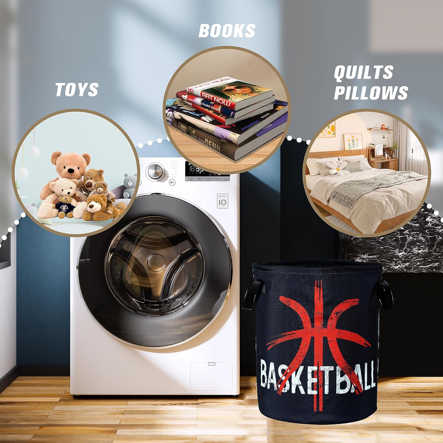 NUTAINLA Foldable Laundry Basket with Handles