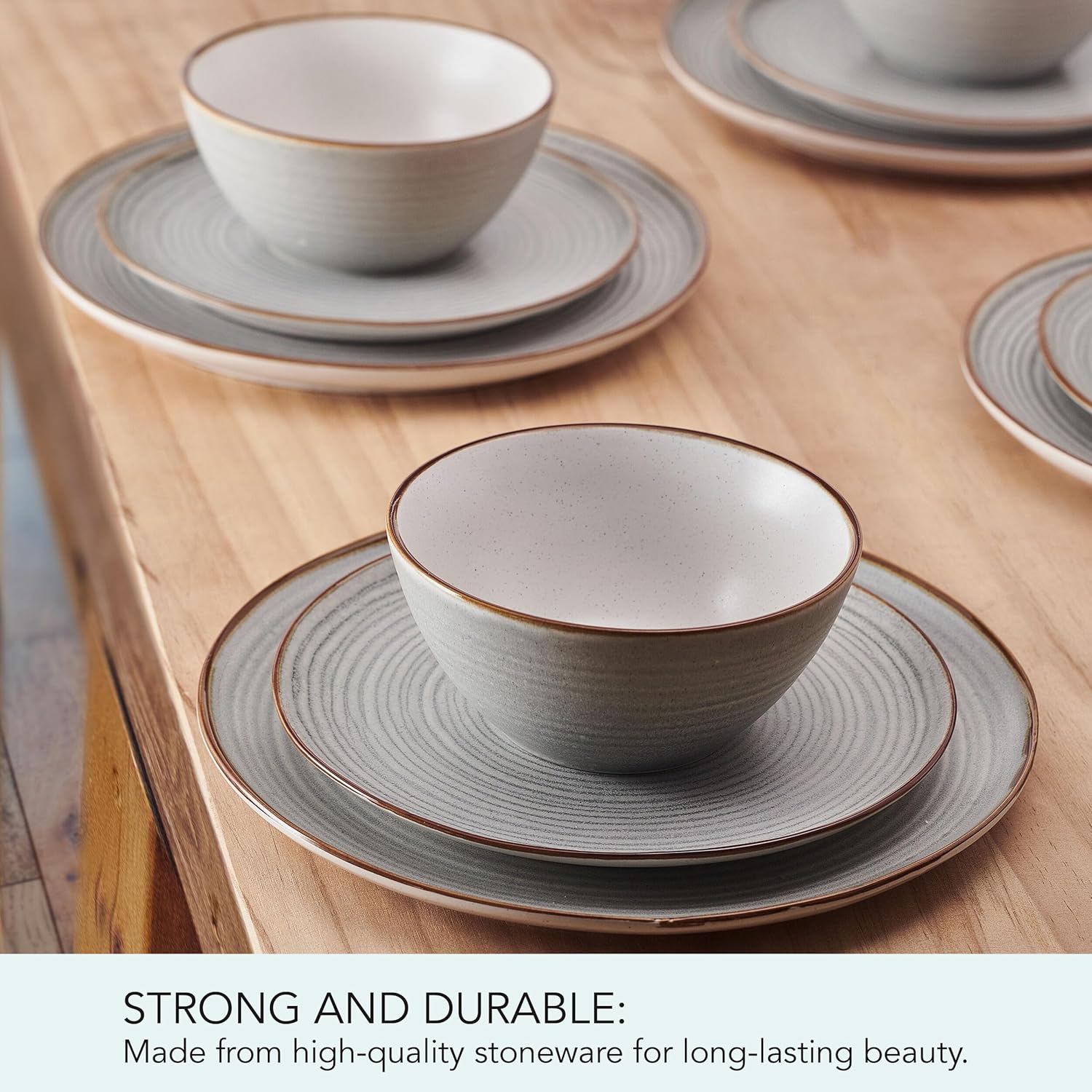 Pfaltzgraff Rowan Gray 12-Piece Dinnerware Set