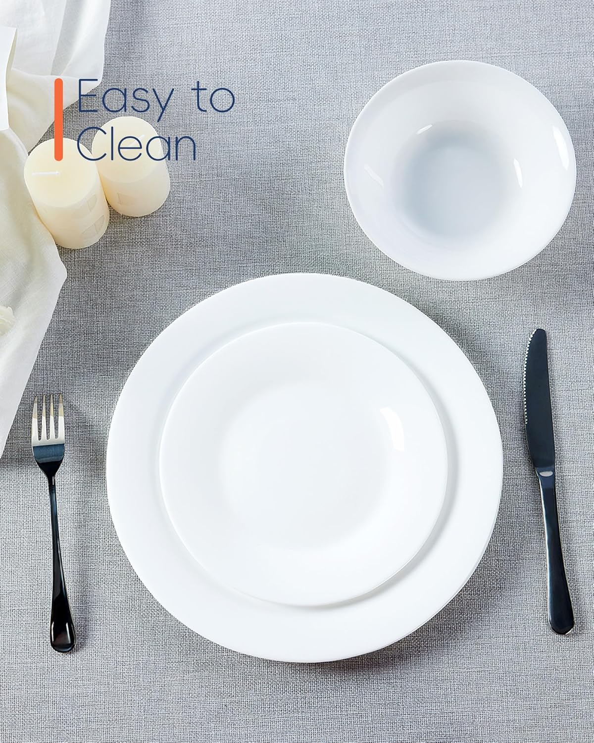 LaGlint 18-Piece Opal Glass Dinnerware Set