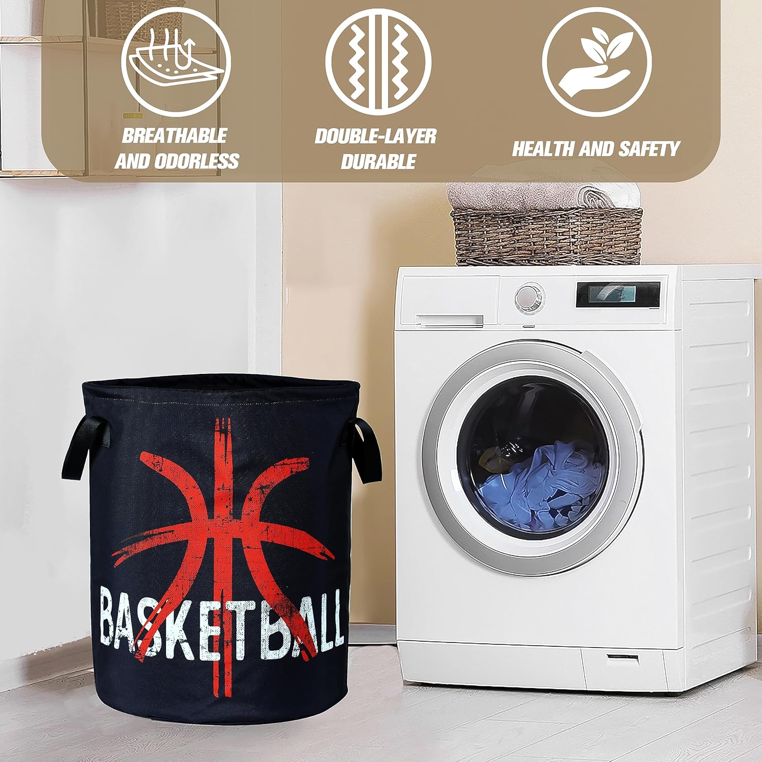 NUTAINLA Foldable Laundry Basket with Handles