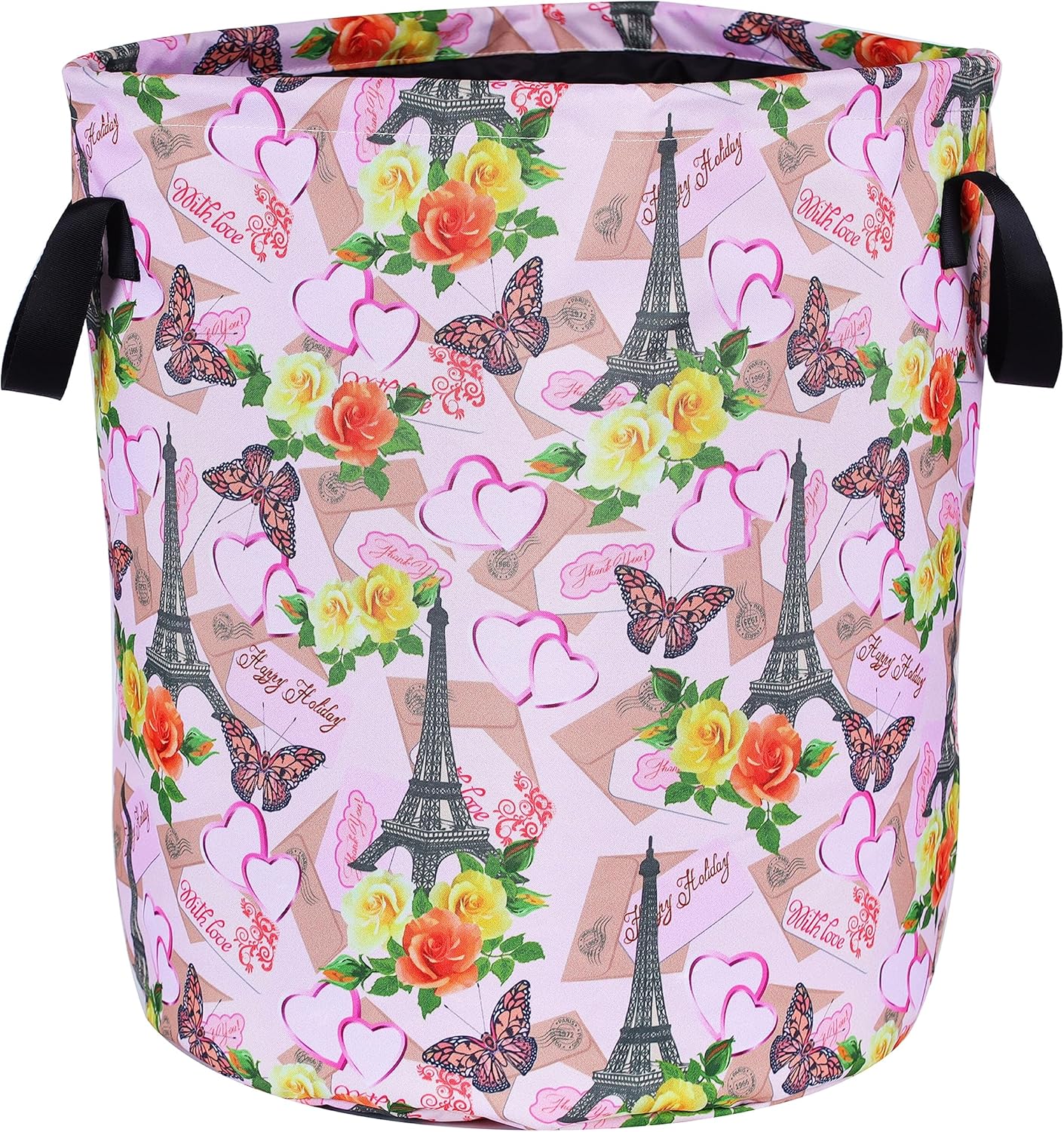 NUTAINLA Eiffel Tower Laundry Basket Foldable Oxford Cloth Tote Bag